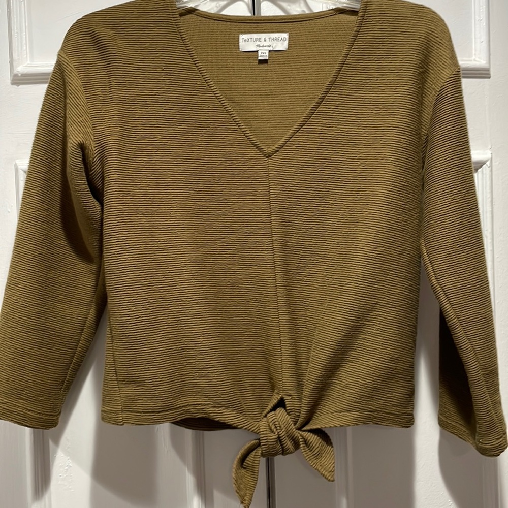 Madewell Olive Green Textured Blouse